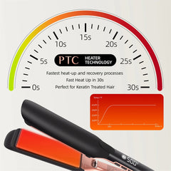 500°F Plasma Ionic Hair Straightener Wide Plate Flat Iron