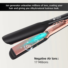 500°F Plasma Ionic Hair Straightener Wide Plate Flat Iron