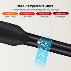 500°F Plasma Ionic Hair Straightener Wide Plate Flat Iron