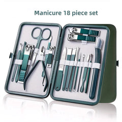 Professional Stainless Steel Nail Care Kit with Travel Case