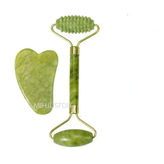 Natural Jade Roller & Gua Sha Facial Massage Set