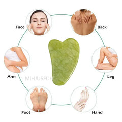 Natural Jade Roller & Gua Sha Facial Massage Set
