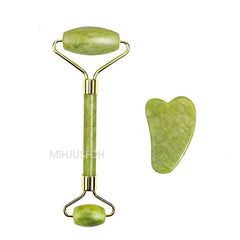 Natural Jade Roller & Gua Sha Facial Massage Set