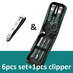 Professional Stainless Steel Nail Care Kit with Travel Case