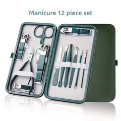 Professional Stainless Steel Nail Care Kit with Travel Case