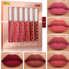 6PCS Velvet Matte Long Lasting Liquid Lip Gloss Set