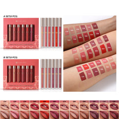 6PCS Velvet Matte Long Lasting Liquid Lip Gloss Set