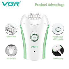 VGR Rechargeable Portable Electric Epilator Hair Remover