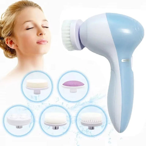 5 In 1 Electric Facial Cleansing Brush Spa Massager