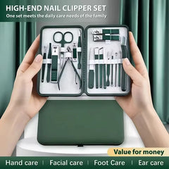 Professional Stainless Steel Nail Care Kit with Travel Case